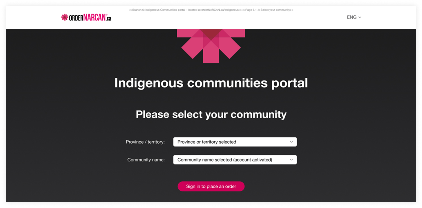 Order NARCAN® Indigenous communities portal