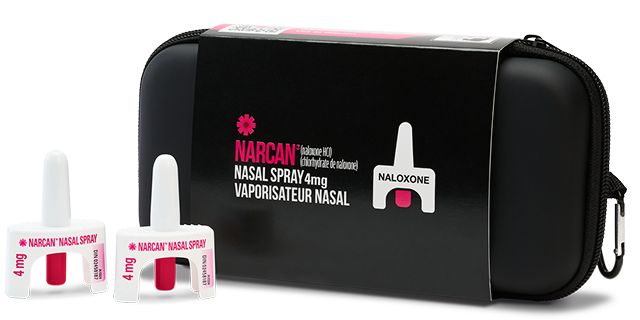 Kit containing NARCAN® Nasal Spray